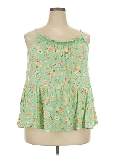 Pre-owned Torrid Tank Top Green Halter Neckline Tops