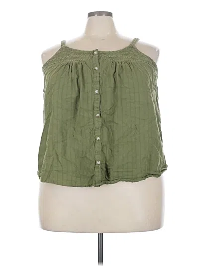 Pre-owned Torrid Tank Top Green Halter Neckline Tops