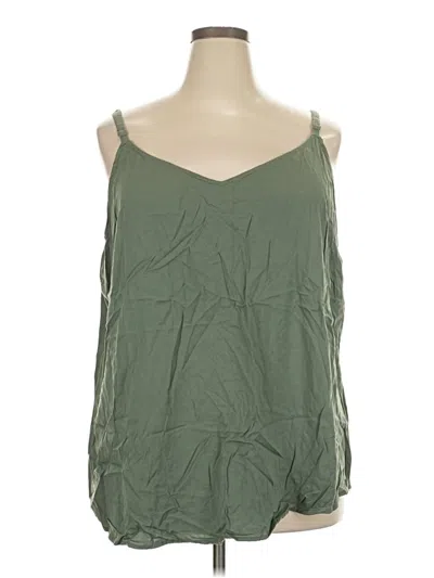 Pre-owned Torrid Tank Top Green Solid Pattern Scoop Neck Tops