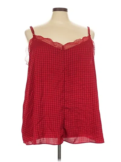 Pre-owned Torrid Tank Top Red Jacquard Pattern V-neck Tops