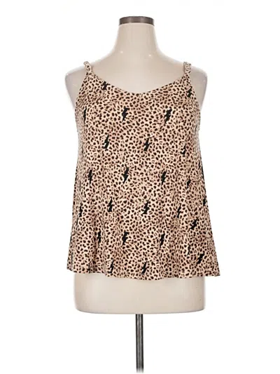 Pre-owned Torrid Tank Top Tan Halter Neckline Tops In Brown