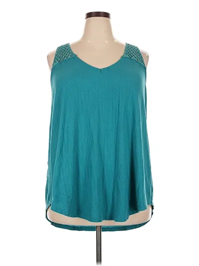 Pre-owned Torrid Tank Top Teal Cold Shoulder Neckline Tops