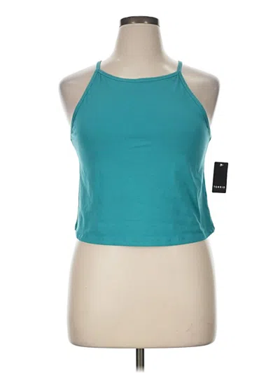 Pre-owned Torrid Tank Top Teal Halter Neckline Tops