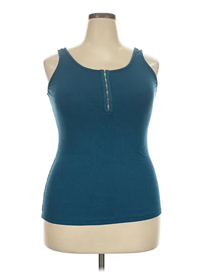 Pre-owned Torrid Tank Top Teal Halter Neckline Tops