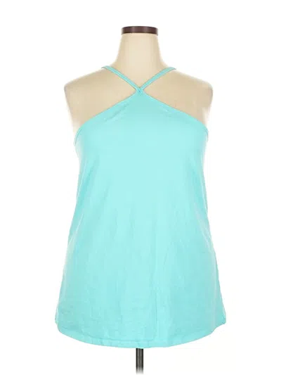 Pre-owned Torrid Tank Top Teal Halter Neckline Tops In Blue