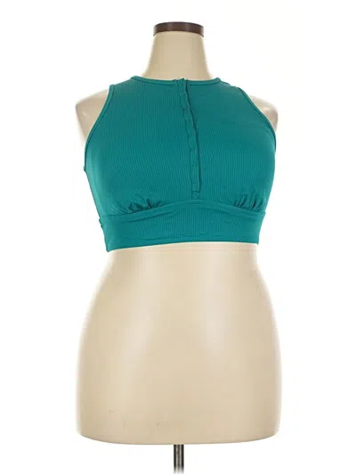 Pre-owned Torrid Tank Top Teal Halter Neckline Tops In Blue