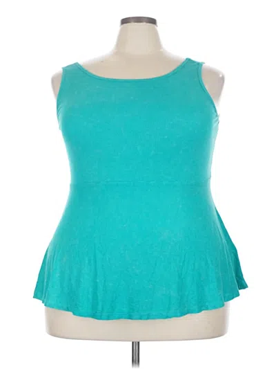 Pre-owned Torrid Tank Top Teal Strapless Neckline Tops In Blue