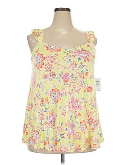 Pre-owned Torrid Tank Top Yellow Ruffles Neckline Tops