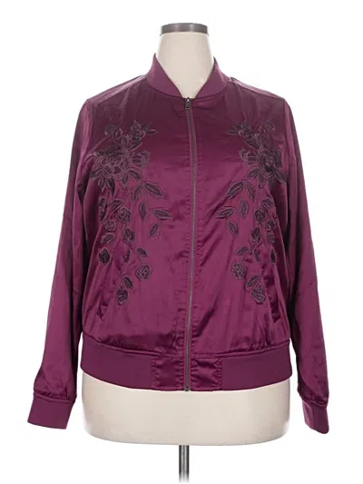 Pre-owned Torrid Track Jacket In Burgundy