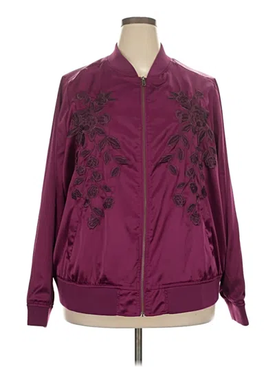 Pre-owned Torrid Track Jacket In Burgundy