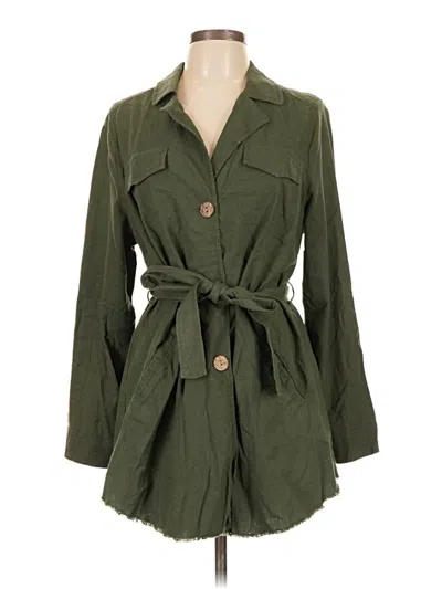 Pre-owned Torrid Trenchcoat In Green