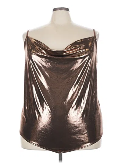 Torrid Tube Top Gold Metallic Pattern Strapless Neckline Tops