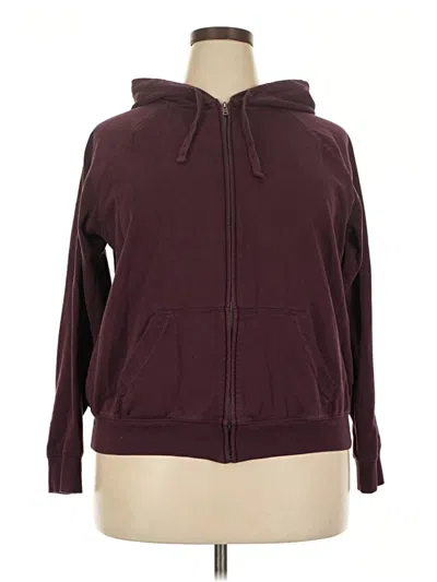 Pre-owned Torrid Zip Up Hoodie In Burgundy