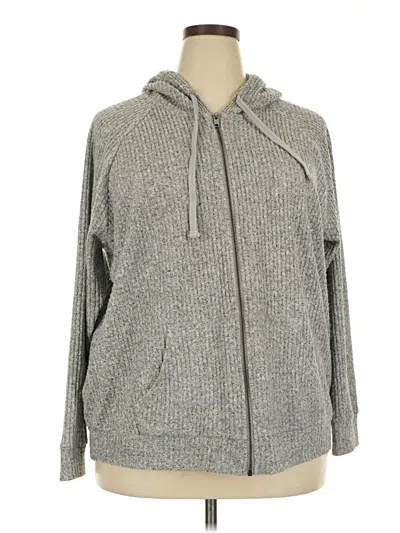 Pre-owned Torrid Zip Up Hoodie In Gray