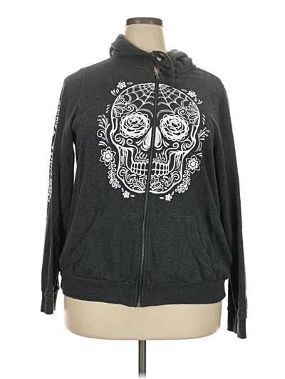Pre-owned Torrid Zip Up Hoodie In Gray