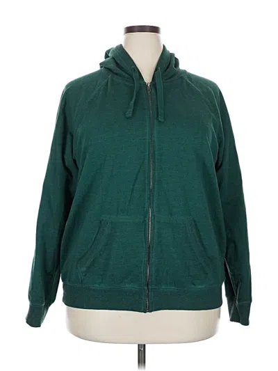 Pre-owned Torrid Zip Up Hoodie In Green