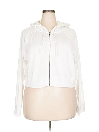 Pre-owned Torrid Zip Up Hoodie In White