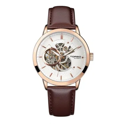 Pre-owned Torso Men's Leather Automatic Analog Watch T53 Rgwh