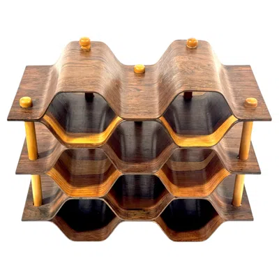 Pre-owned Torsten Johansson Swedish Bentwood Modular Wine Rack, 1960s In Brown