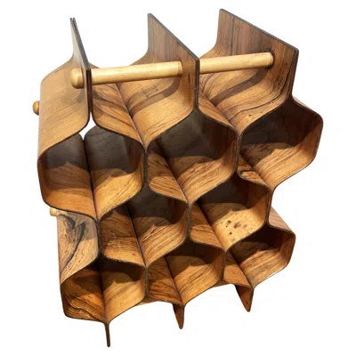 Pre-owned Torsten Johansson Wine Rack / Bottle Stand Produced By Ab Formträ, Sweden, 1950s In Brown