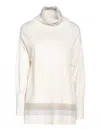 Tortona 21 Women's Turtleneck Top In Blush In White