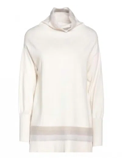 Tortona 21 Women's Turtleneck Top In Blush In White