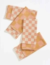 Tortuga Forma Checker Dinner Napkins In Brown
