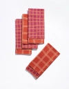 Tortuga Forma Grid Dinner Napkins In Orange