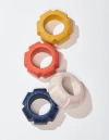 Tortuga Forma Handpainted Asterisk Napkin Rings Set Of 4 In Multi