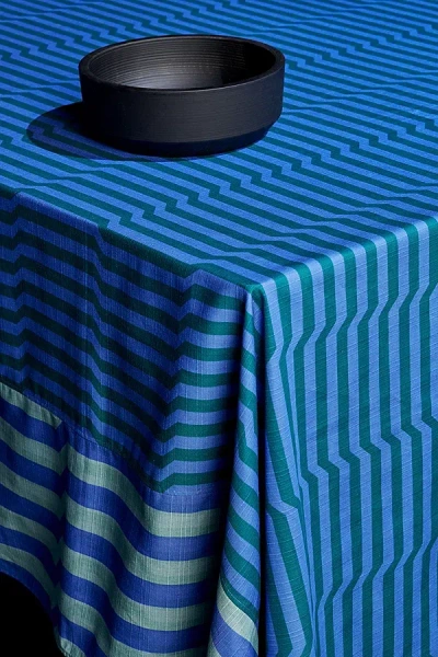 TORTUGA FORMA REVERSIBLE PATTERNED TABLECLOTH IN MARINE AT URBAN OUTFITTERS