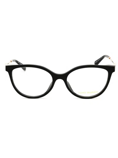 Tory Burch Logo-plaque Glasses In Black