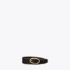 Tory Burch 1" Medium Pierced Buckle Belt In Black