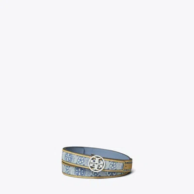 Tory Burch 1" Miller Denim Belt In Blue