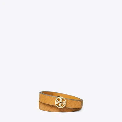 Tory Burch 1" Miller T Monogram Leather Belt In Multi