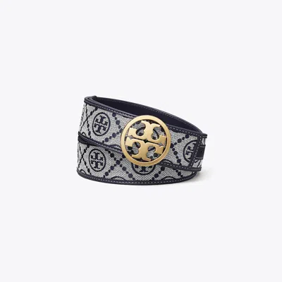 Tory Burch 1" T Monogram Miller Belt In Tory Navy