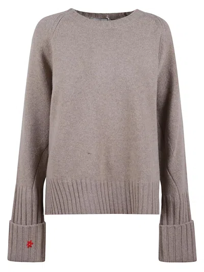 Tory Burch 100% Wool Sweater In Oatmeal Melange