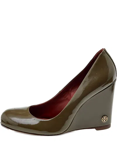 Pre-owned Tory Burch 100mm Patent-leather Wedge Pumps