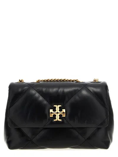 TORY BURCH TORY BURCH SMALL 'KIRA DIAMOND QUILT' BLACK LEATHER BAG