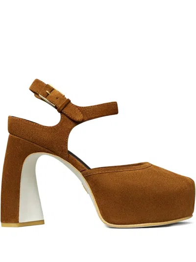 Tory Burch Peep-toe Platform 110mm In Brown