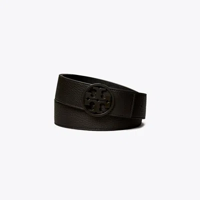 Tory Burch 1.5" Miller Powder Coated Belt In Black/black/black