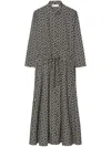 Tory Burch Printed Poplin Shirtdress For Women In Black