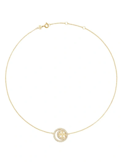 Tory Burch 18k Gold Plated Miller Double Ring Necklace