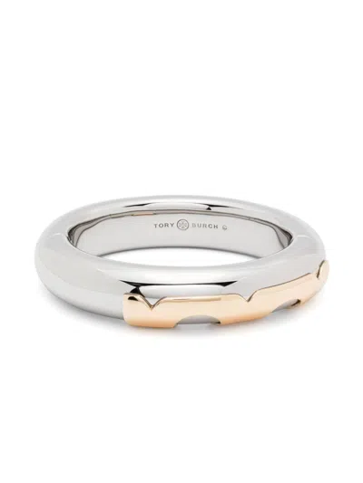 Tory Burch 18kt Gold Plated Polished Bangle In Metallic