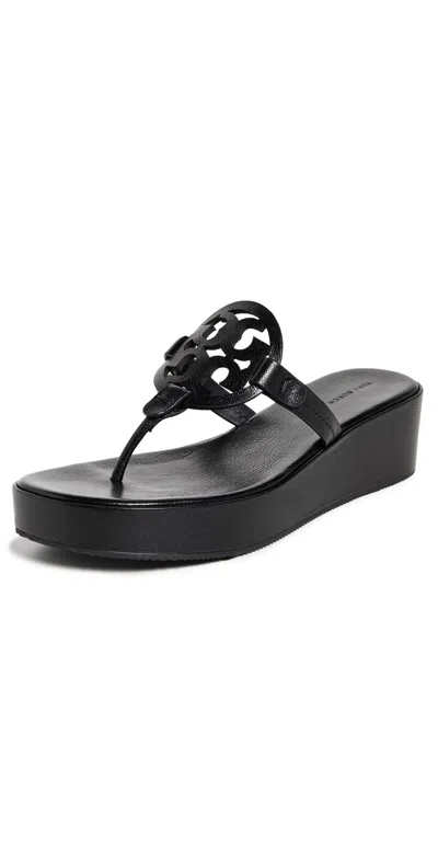 TORY BURCH MILLER WEDGE SANDALS 25MM PERFECT BLACK