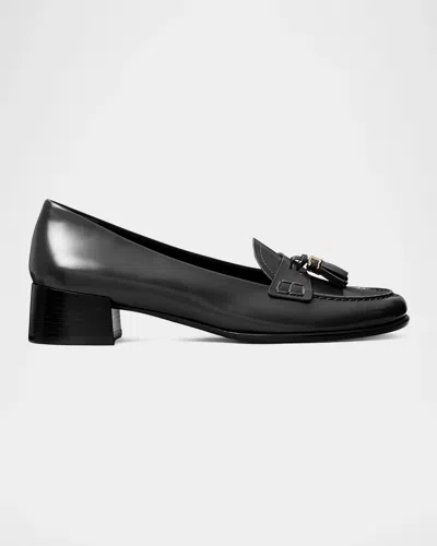 Tory Burch 30mm Leather Tassel Loafers In Perfect Bl