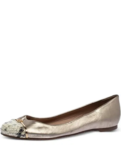 Pre-owned Tory Burch 317852 Metallic In Gold