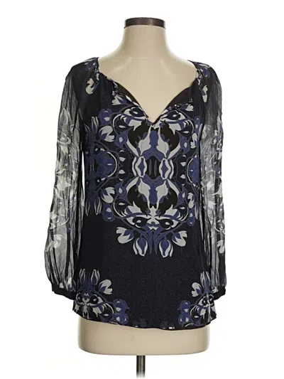 Pre-owned Tory Burch 3/4 Sleeve Blouse In Blue