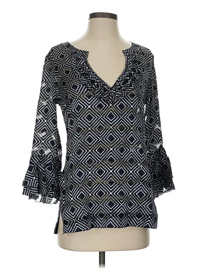 Pre-owned Tory Burch 3/4 Sleeve Blouse In Blue