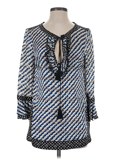 Pre-owned Tory Burch 3/4 Sleeve Blouse In Blue