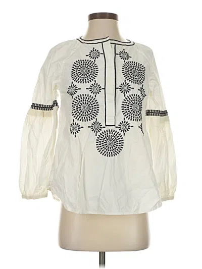 Pre-owned Tory Burch 3/4 Sleeve Blouse In Ivory